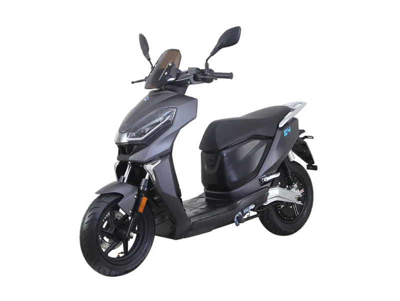 Lifan E4 elektrische scooter in het grijs, het grotere Deluxe-model